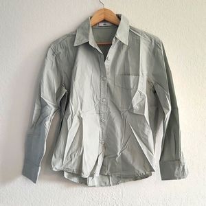 Adika sage green button down shirt small top